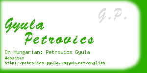 gyula petrovics business card